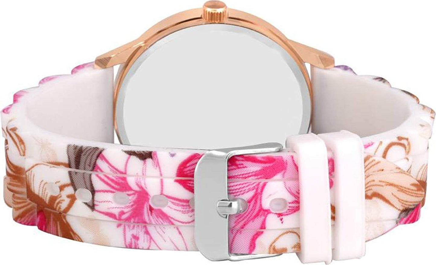 Micacchi Analog Multi Colour Dial Floral Print Belt Women Watch & Girls Watch - Pnk Floral-M