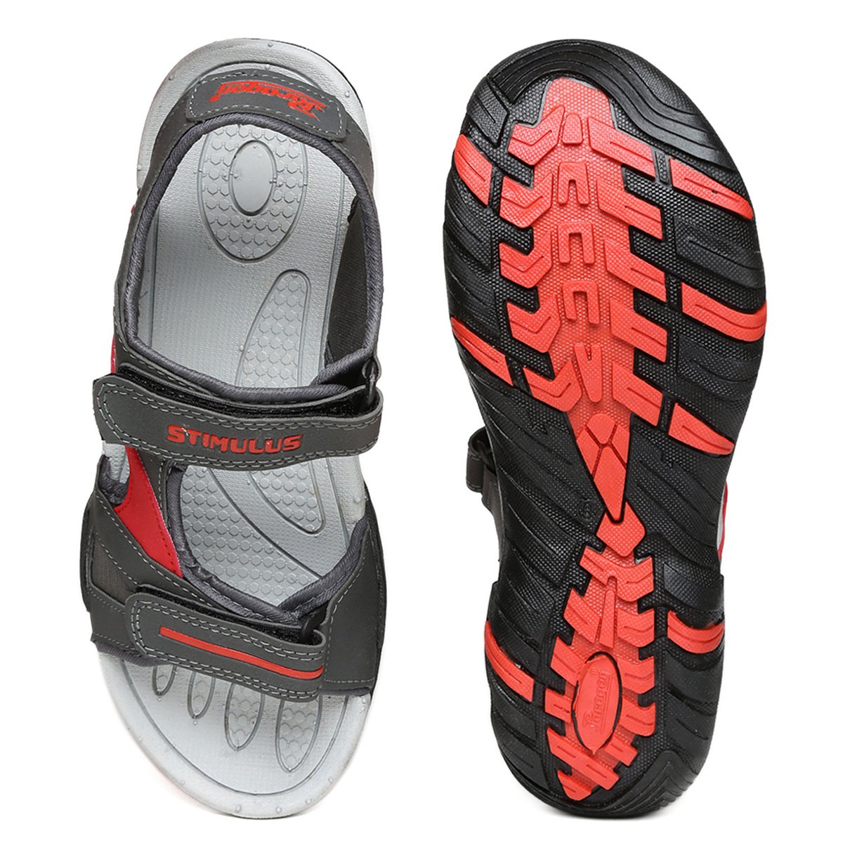 PARAGON Stimulus Men's Grey & Red Sandals