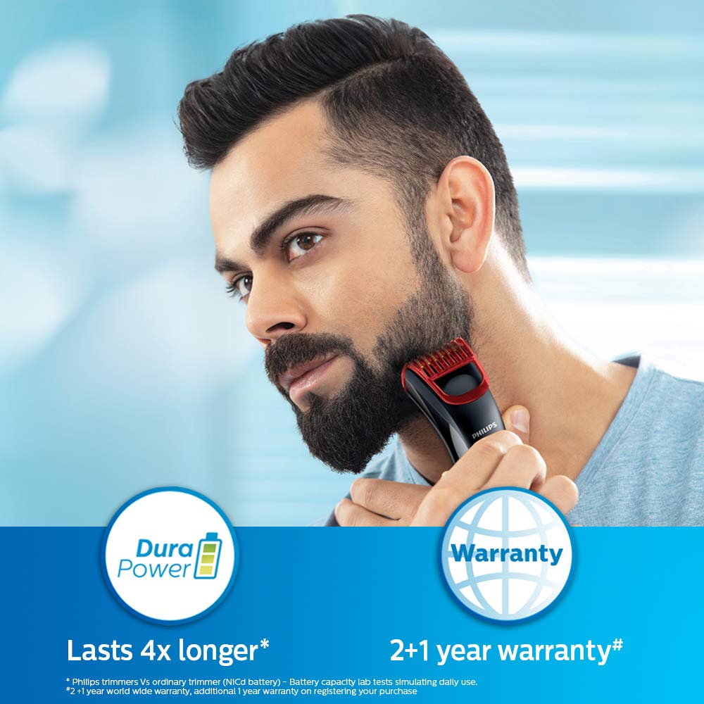Philips QT4011/15 corded & cordless Titanium blade Beard Trimmer - 20 length settings