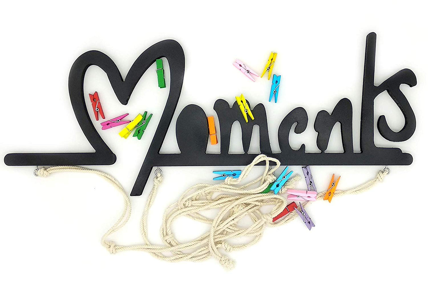 VAH Hanging Photo Display Picture Frame Collage Picture Display Organizer with Wood Clips for Wall Decor Hanging Photos