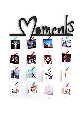 VAH Hanging Photo Display Picture Frame Collage Picture Display Organizer with Wood Clips for Wall Decor Hanging Photos