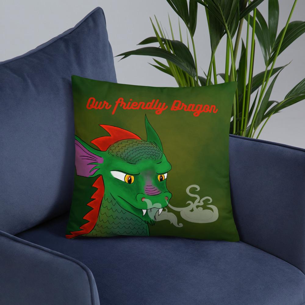 Friendly Dragon Basic Throw Pillow