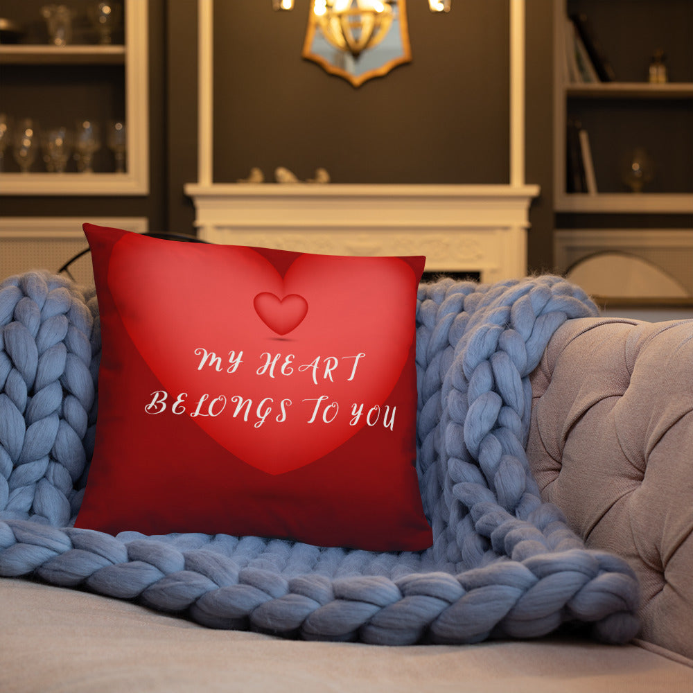 My Heart Basic Throw Pillow