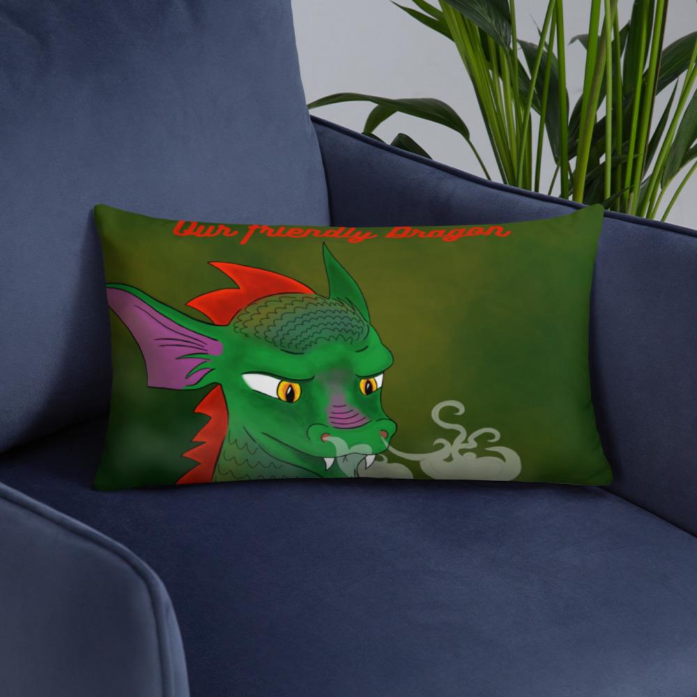 Friendly Dragon Basic Throw Pillow