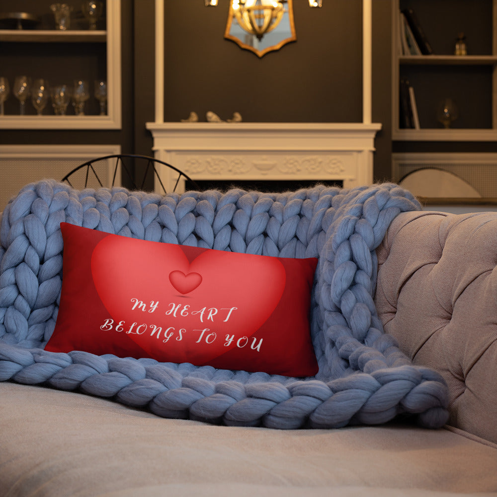 My Heart Basic Throw Pillow