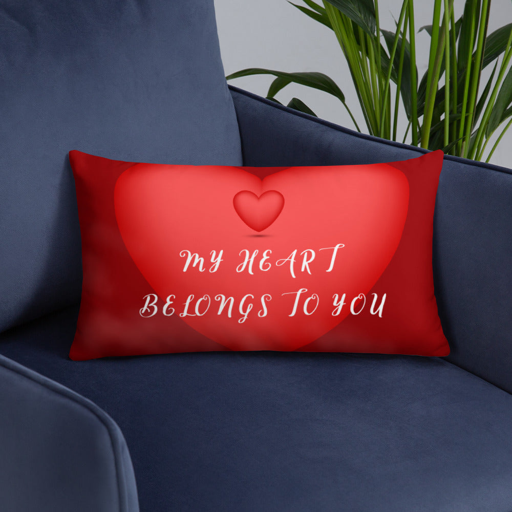 My Heart Basic Throw Pillow