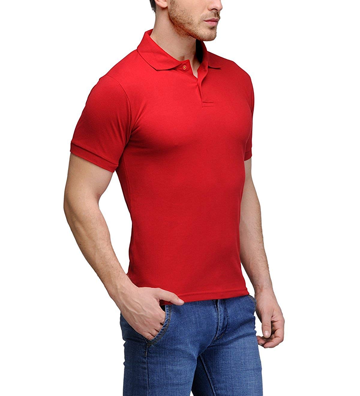 kalpit creations Men's Comfort Soft Cotton Plain Polo Collar Half Sleeve T-Shirt with Solid Color