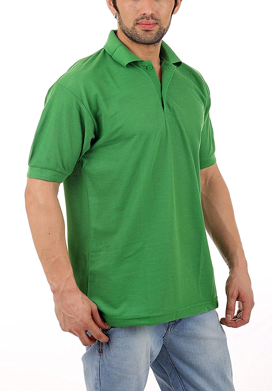 kalpit creations Men's Comfort Soft Cotton Plain Polo Collar Half Sleeve T-Shirt with Solid Color