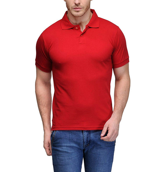 kalpit creations Men's Comfort Soft Cotton Plain Polo Collar Half Sleeve T-Shirt with Solid Color