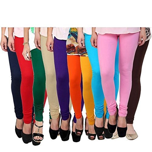 Super weston Women's Cotton Leggings - Pack of 10(6847524_Multicolour_Free Size)