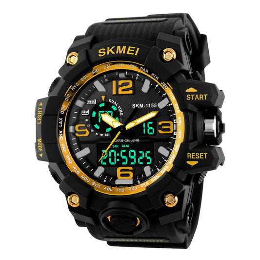 Skmei Analog-Digital Black Dial Men's Watch - 1155 Gold