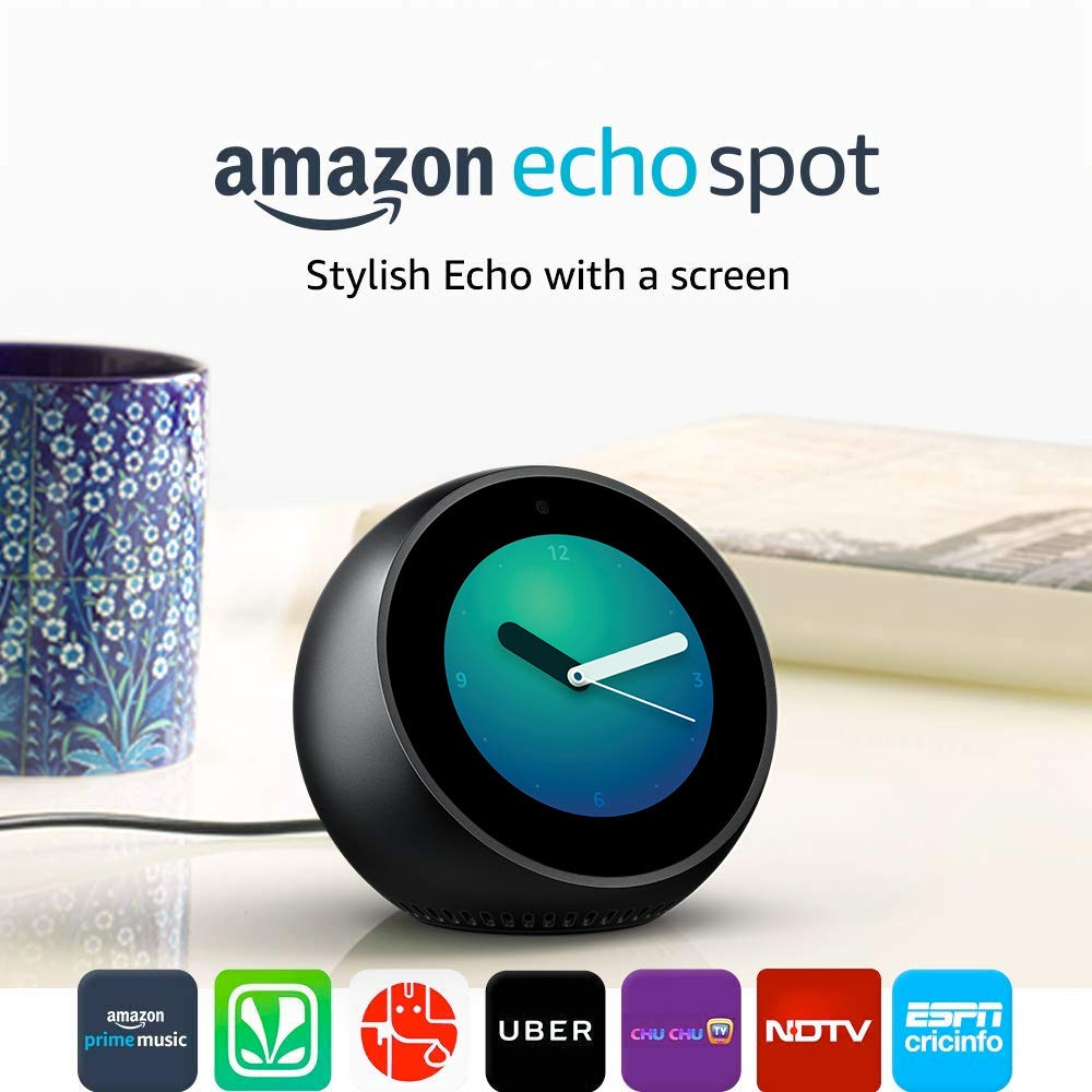 Echo Spot – Smart Alarm Clock with Alexa – Black