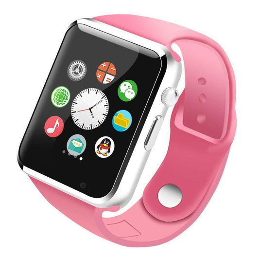 Mobielectrocart Smart Watch A1 Bluetooth Smartwatch Compatible avec Tous les Téléphones Mobiles pour Garçons et Filles (Rose)