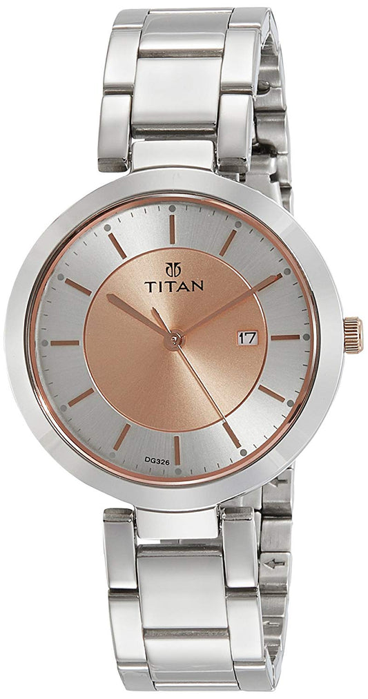 Titan Ladies Neo-Ii Analog Rose Gold Dial Women's Watch-NK2480KM01